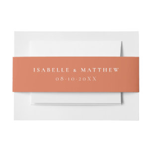 Terracotta Wedding Invitation Belly Band