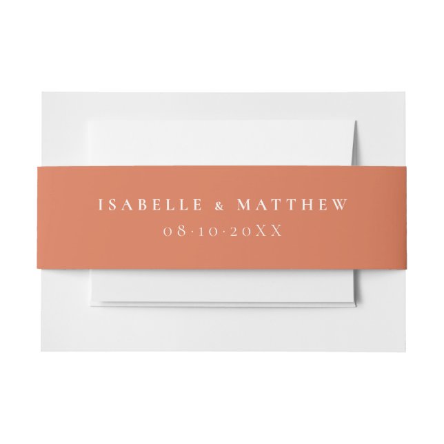 Terracotta Wedding Invitation Belly Band (Front Example)