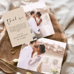 Terracotta Wedding Minimalist Thank You Cards<br><div class="desc">Budget Wedding Thank You Cards that have a photo on the front and back. The Thank you cards contain a modern hand lettered cursive script typography that are elegant,  simple and modern to use after you wedding day celebration.</div>