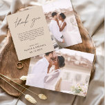 Terracotta Wedding Minimalist Thank You Cards<br><div class="desc">Budget Wedding Thank You Cards that have a photo on the front and back. The Thank you cards contain a modern hand lettered cursive script typography that are elegant,  simple and modern to use after you wedding day celebration.</div>