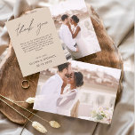 Terracotta Wedding Minimalist Thank You Cards<br><div class="desc">Budget Wedding Thank You Cards that have a photo on the front and back. The Thank you cards contain a modern hand lettered cursive script typography that are elegant,  simple and modern to use after you wedding day celebration.</div>