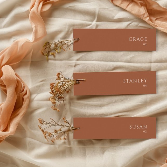Terracotta Wedding Name Tag Table Place Cards (Creator Uploaded)