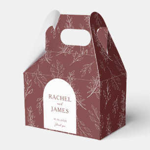 Terracotta Wedding Personalised Botanical Favour Box