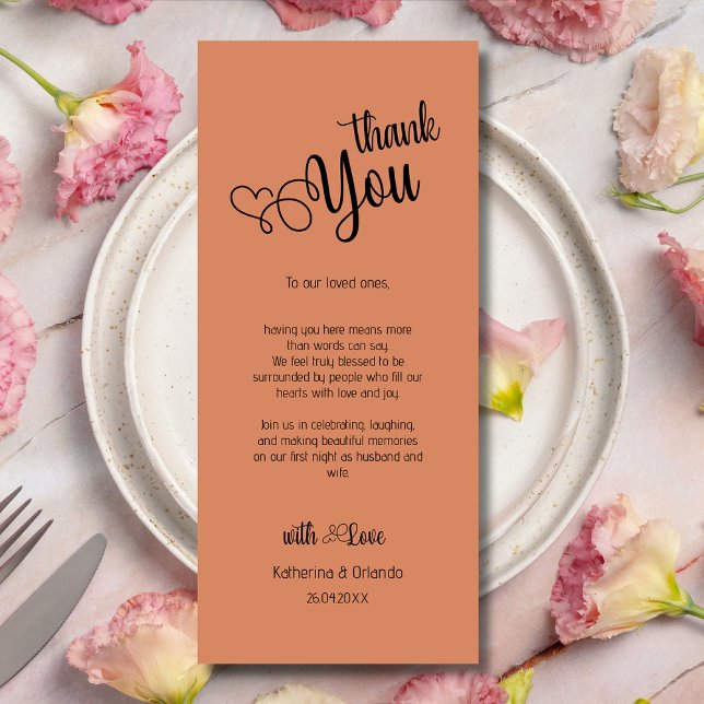 Terracotta Wedding Place Setting Thank You Card (Creator Uploaded)