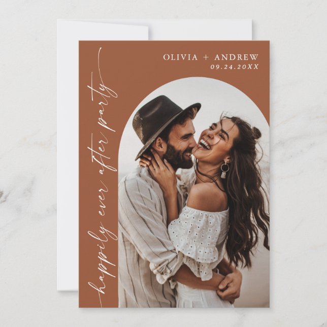 Terracotta Wedding Reception Invite | After Party  (Front)