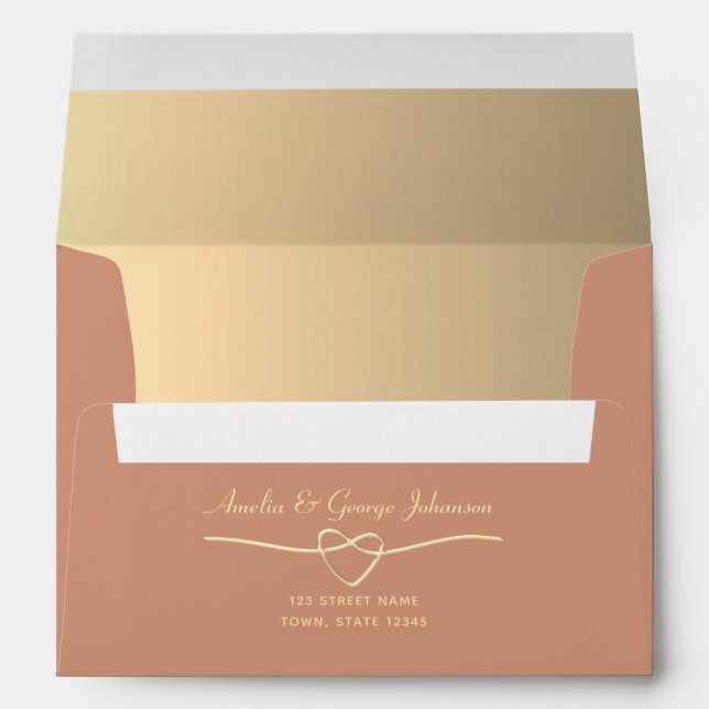 Terracotta Wedding Return Address 5x7 Envelope (Back (Bottom))