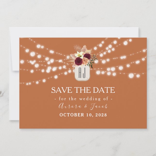 Terracotta Wedding Save The Date (Front)
