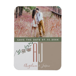 Terracotta Wedding Save The Date Invitation Magnet
