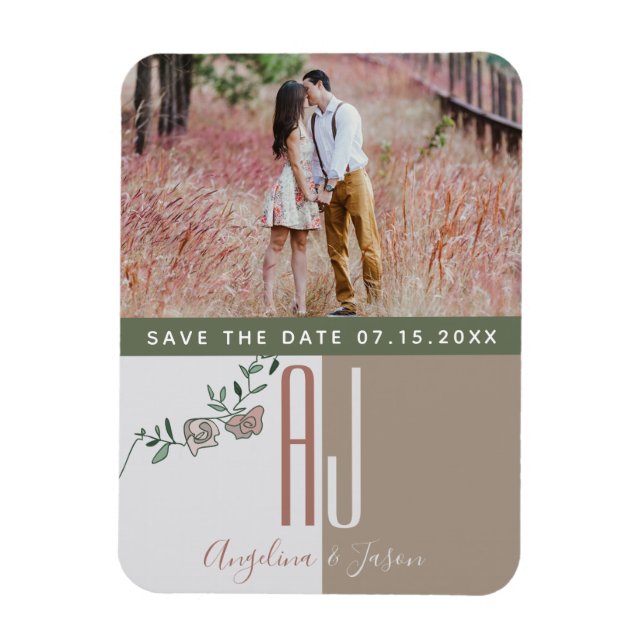 Terracotta Wedding Save The Date Invitation Magnet (Vertical)