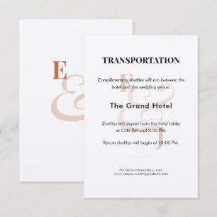 Terracotta Wedding Shuttle Details Enclosure Card