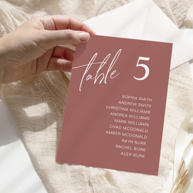Terracotta Wedding Table Seating Chart Cards (Creator Uploaded)