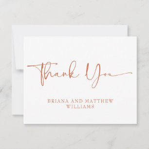 Terracotta Wedding Thank You Card 