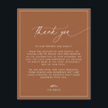Terracotta Wedding Thank You Card<br><div class="desc">This card features a handwritten font and modern minimalist design. Easily change the colours and edit *most* wording to meet the needs of your occasion. This invite is perfect for your contemporary, industrial, or bohemian wedding celebration. Budget Paper is thin! ***Upgrade for a thicker paper. Envelopes are not included with...</div>