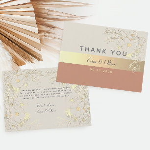 Terracotta Wedding Thank You Card