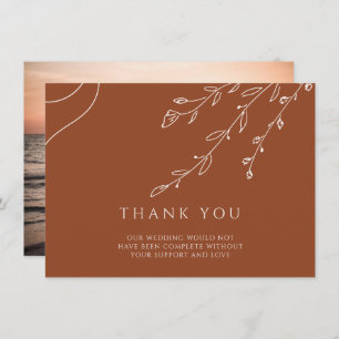 Terracotta Wedding Thank You Card with Photo