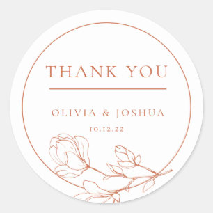 Terracotta Wedding Thank you Classic Round Sticker