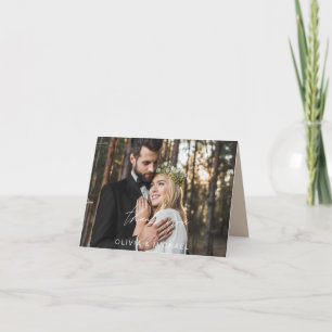 Terracotta Wedding Thank You Handwritten Photo Card