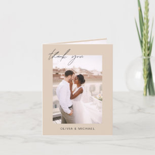 Terracotta Wedding Thank You Photo Minimalist Card