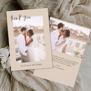 Terracotta Wedding Thank You Photo Minimalist Card