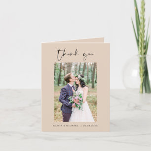 Terracotta Wedding Thank You Photo Minimalist Card