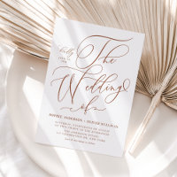 Terracotta Whimsical Calligraphy Wedding QR Code