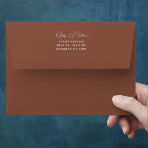 Terracotta Whimsical Script Minimalist Modern  Envelope