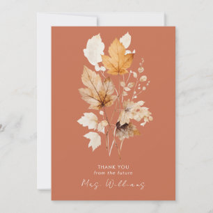Terracotta Whispers of Fall Bridal Shower Thank You Card