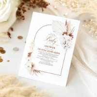 Terracotta White Flowers Boho Elegant Baby Shower