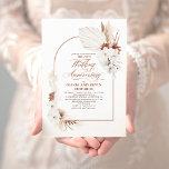 Terracotta White Flowers Boho Wedding Anniversary Invitation<br><div class="desc">White orchids,  terracotta exotic flowers and pampas grass elegant chic boho wedding anniversary invitations</div>