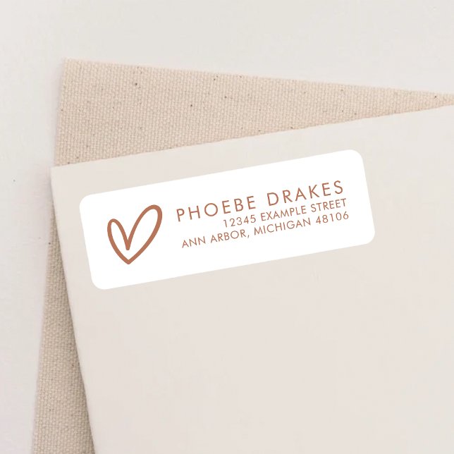 Terracotta & White Minimal Shower Return Address (Creator Uploaded)
