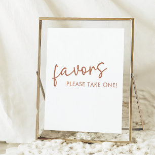 Terracotta & White Minimalist Bridal Shower Favour Poster
