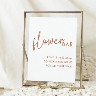 Terracotta & White Minimalist Shower Flower Bar Poster
