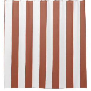 Terracotta Wide Cabana Stripe Shower Curtain