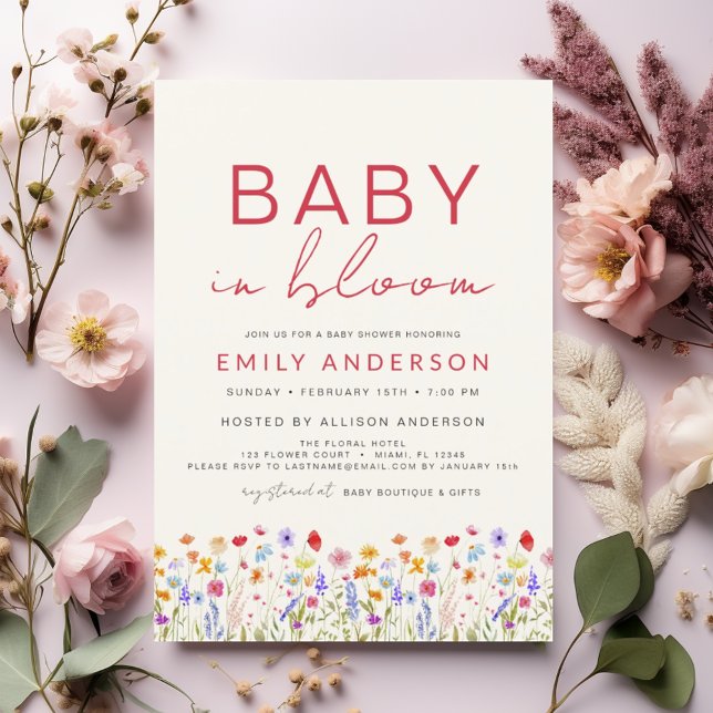Terracotta Wildflower Baby in Bloom Shower Invitation (Creator Uploaded)