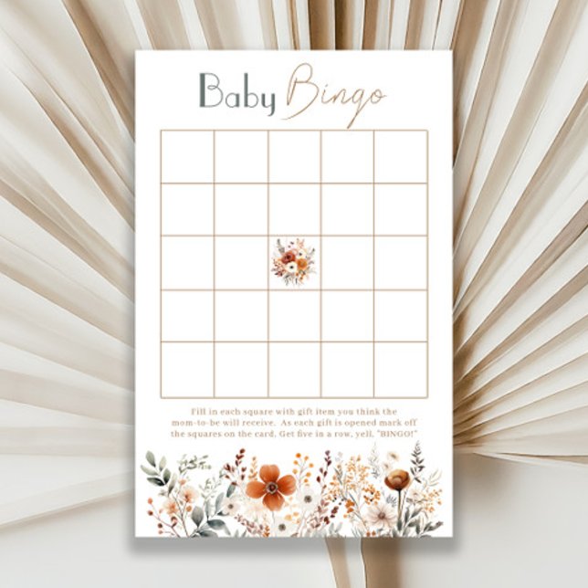 Terracotta Wildflower Baby Shower Bingo (Creator Uploaded)