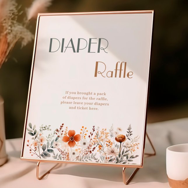 Terracotta Wildflower Baby Shower Diaper Raffle Poster (Creator Uploaded)