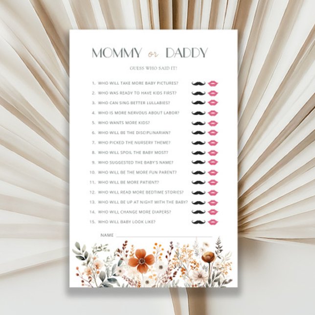 Terracotta Wildflower Baby Shower Mummy or Daddy (Creator Uploaded)