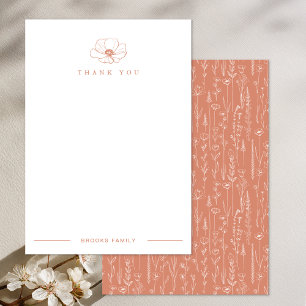 Terracotta Wildflower Baby Shower Thank You Card