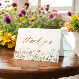 Terracotta Wildflower Baby Shower Thank You Card