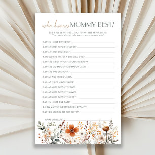 Terracotta Wildflower Baby Shower Who Knows Mummy