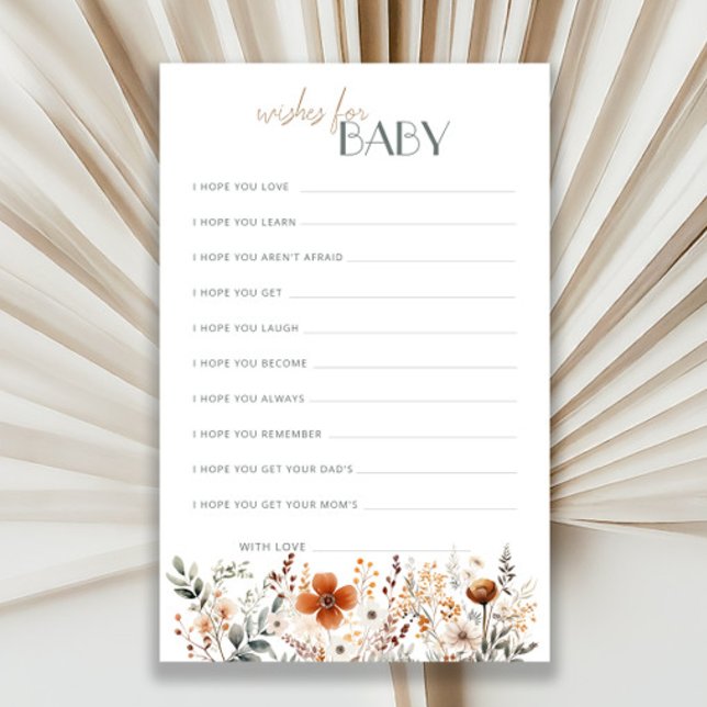 Terracotta Wildflower Baby Shower Wishes For Baby (Creator Uploaded)