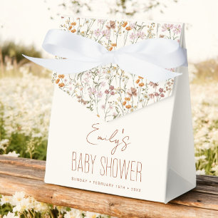 Terracotta Wildflower Boho Baby Shower In Bloom Favour Box