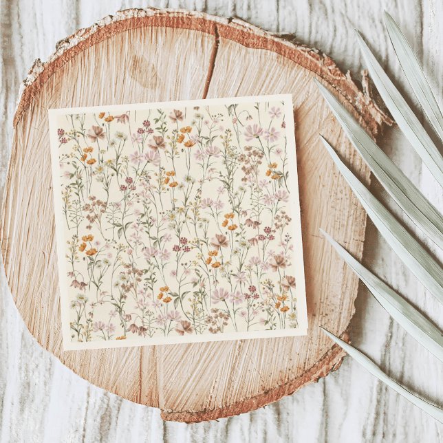Terracotta Wildflower Boho Baby Shower In Bloom Napkin (Creator Uploaded)
