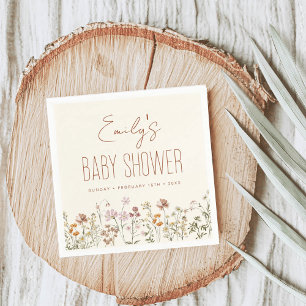 Terracotta Wildflower Boho Baby Shower In Bloom Napkin