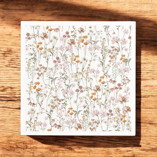 Terracotta Wildflower Boho Baby Shower In Bloom Napkin (Creator Uploaded)