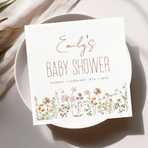Terracotta Wildflower Boho Baby Shower In Bloom Napkin