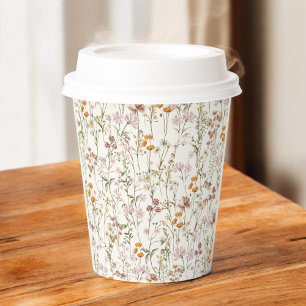 Terracotta Wildflower Boho Baby Shower In Bloom Paper Cups