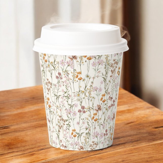 Terracotta Wildflower Boho Baby Shower In Bloom Paper Cups (Creator Uploaded)