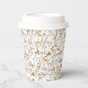 Terracotta Wildflower Boho Baby Shower In Bloom Paper Cups