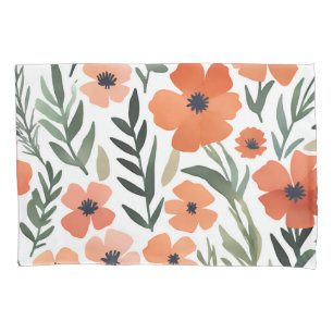 Terracotta Wildflower Boho Rustic Bedroom Decor Pillowcase